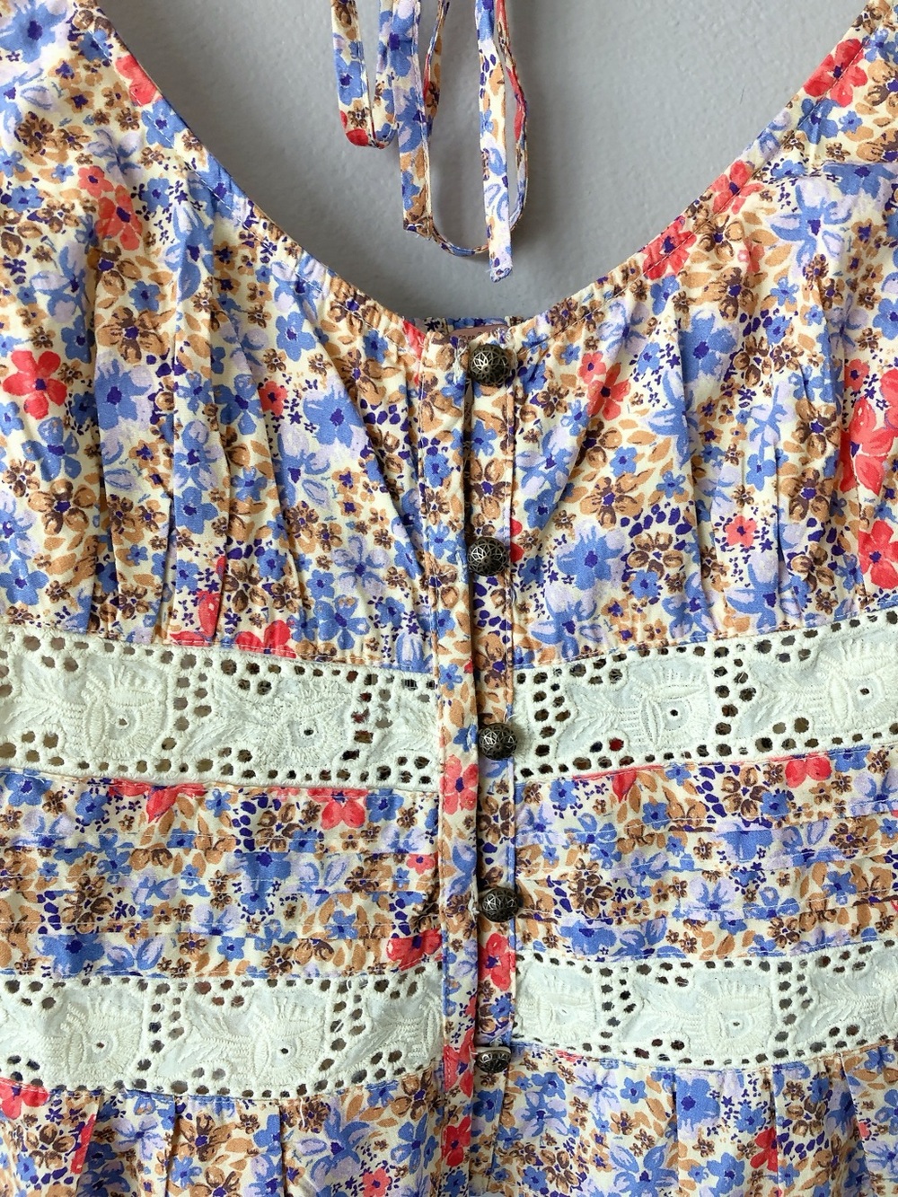 Free People Kiana lace printed tank top medium floral shirt - Picture 13 of 15